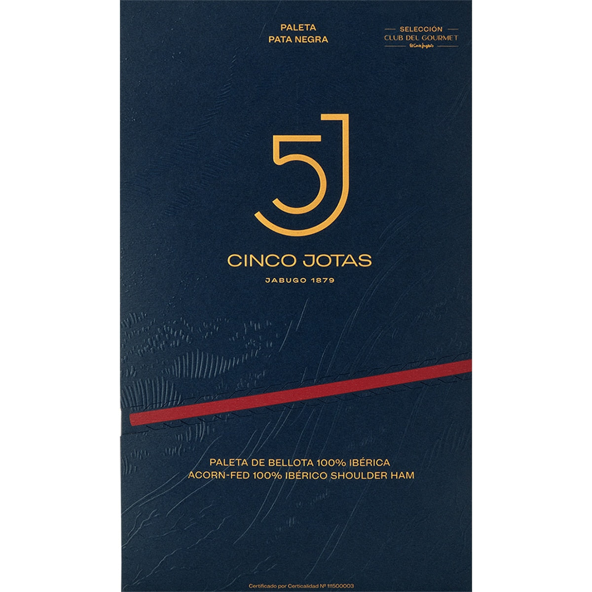 100% Iberian acorn-fed shoulder ham, sliced CINCO JOTAS