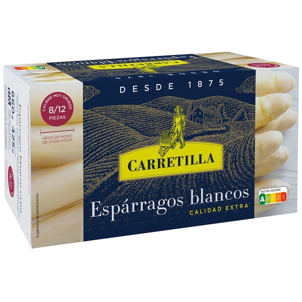 Very thick extra white asparagus from Navarra     CARRETILLA