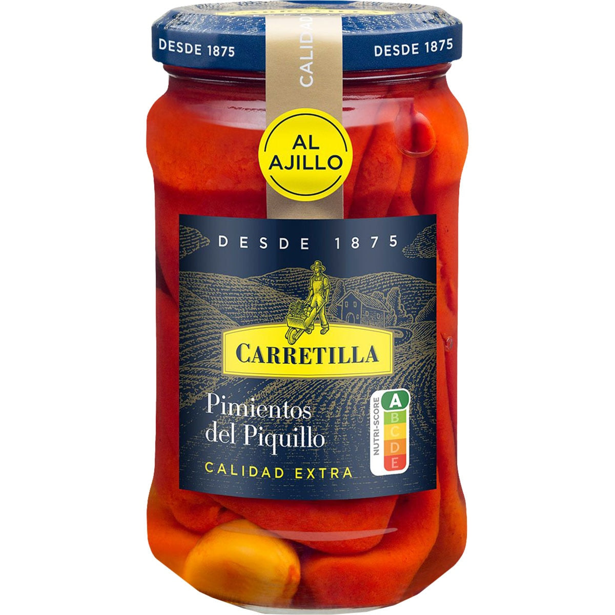 Diced piquillo peppers with garlic from Navarra CARRETILLA