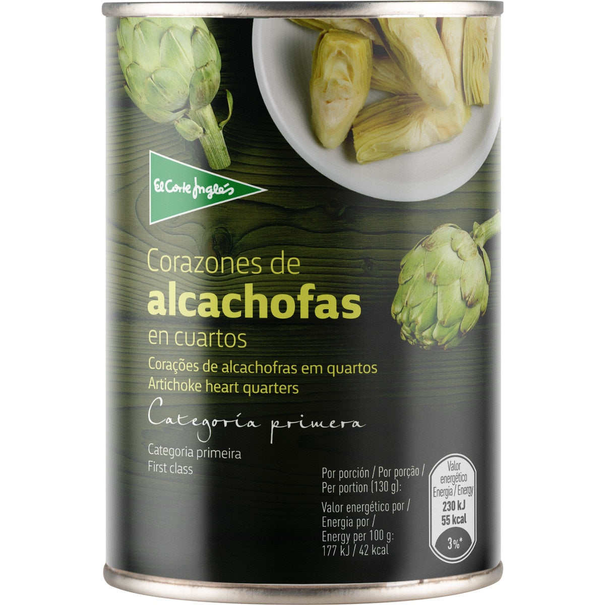 Natural quartered artichoke hearts EL CORTE INGLES