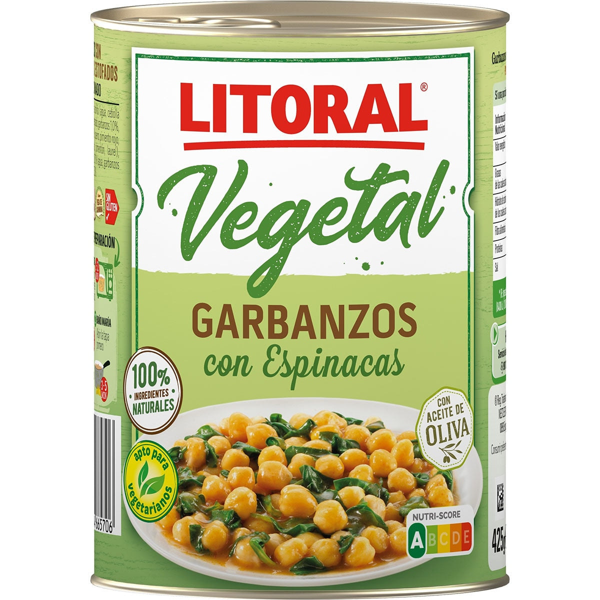 Vegetal gluten-free chickpeas with spinach LITORAL