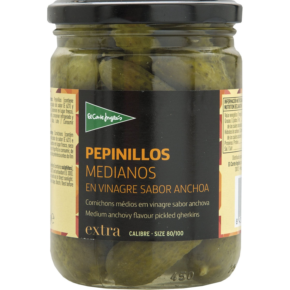 Medium pickled gherkins with anchovy flavor EL CORTE INGLES