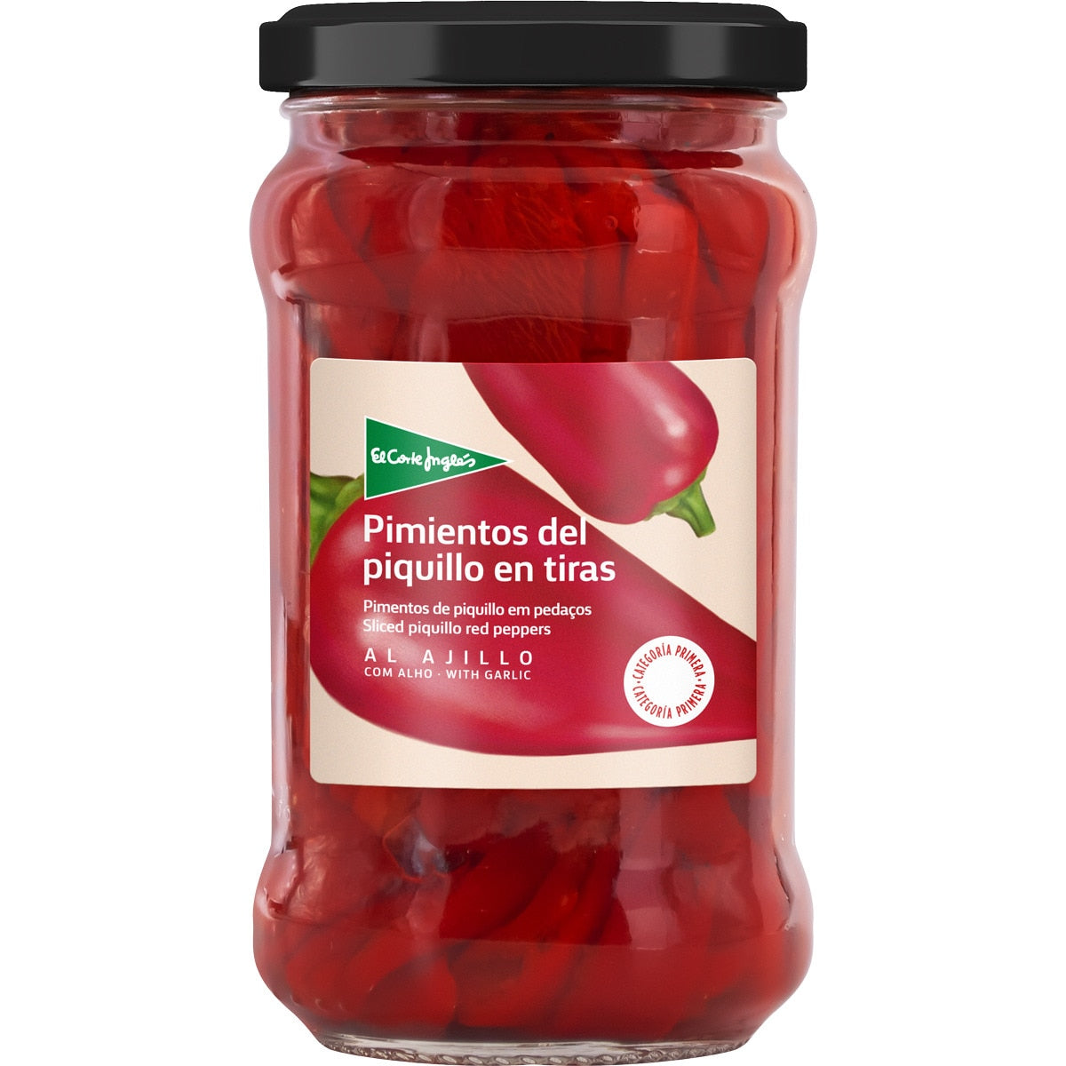 Piquillo peppers in strips with garlic  EL CORTE INGLES