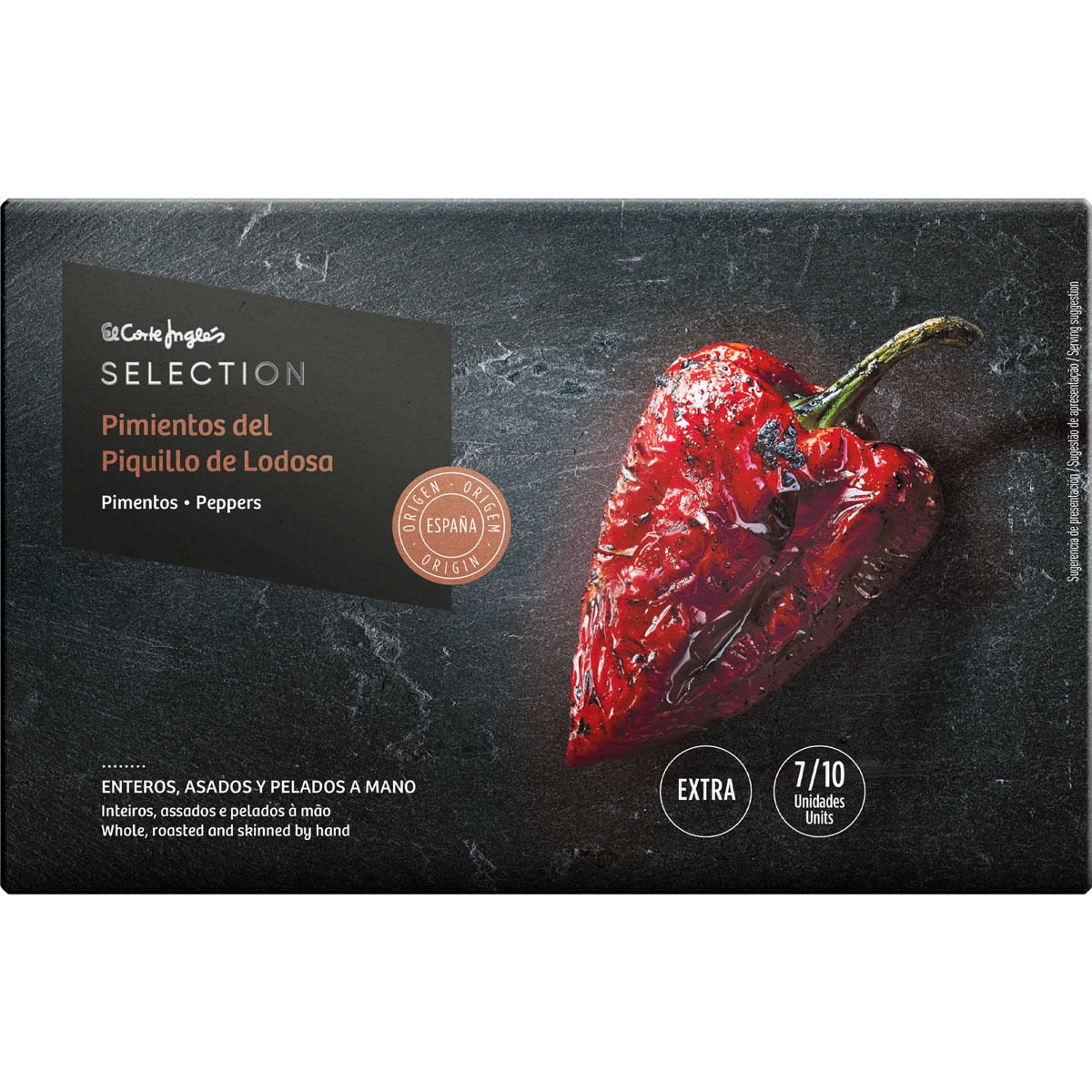 Whole Lodosa PDO piquillo peppers, roasted and peeled by hand EL CORTE INGLES SELECTION