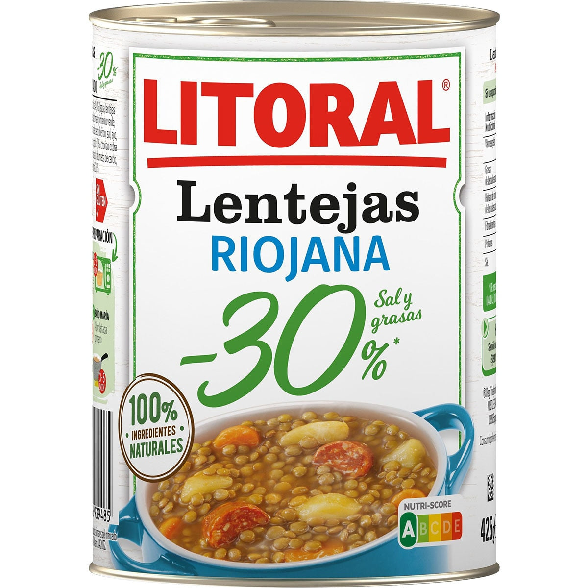 Rioja-style lentils - 30% salt and fat, gluten-free LITORAL