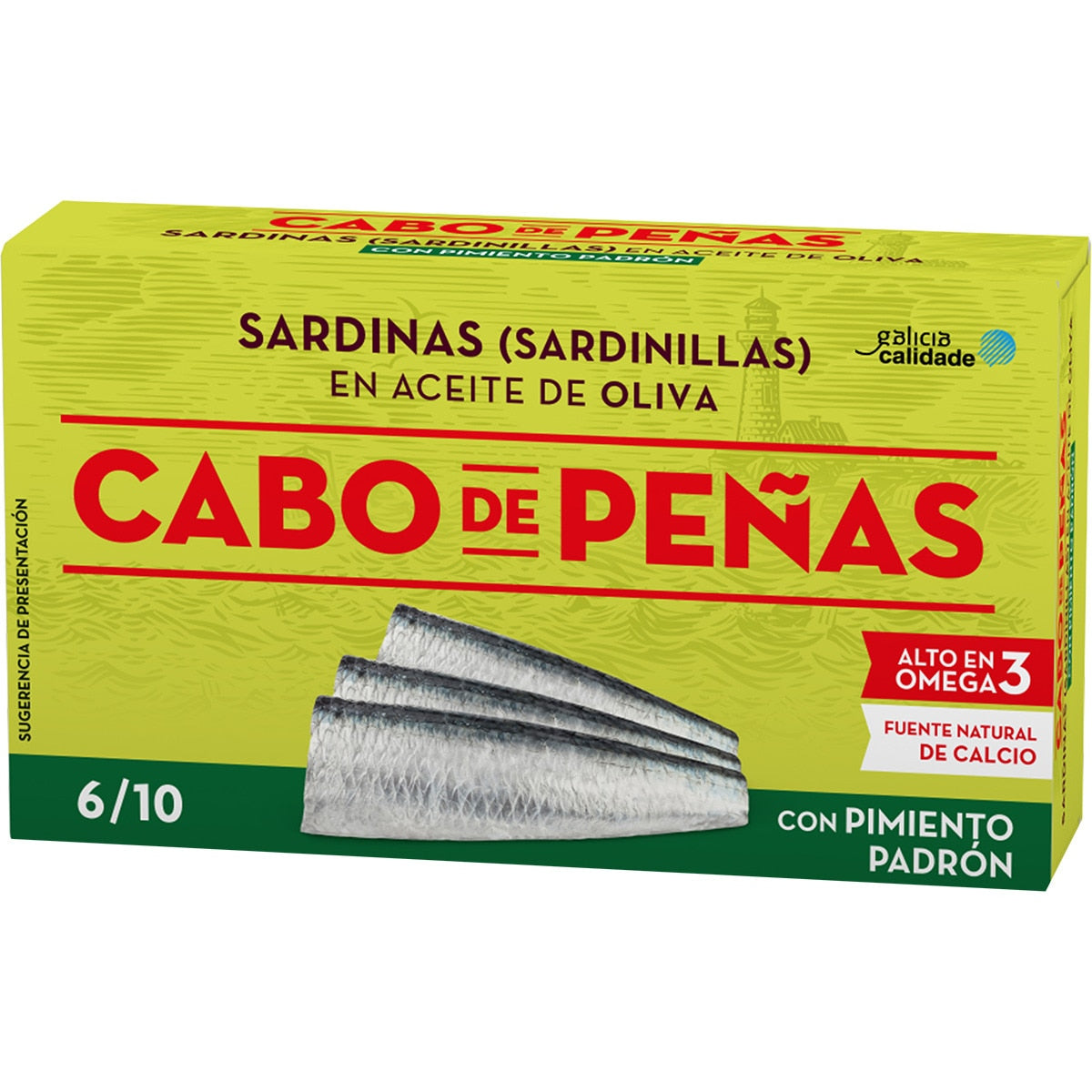 Sardinillas en aceite oliva con pimiento de Padrón   CABO DE PEÑAS