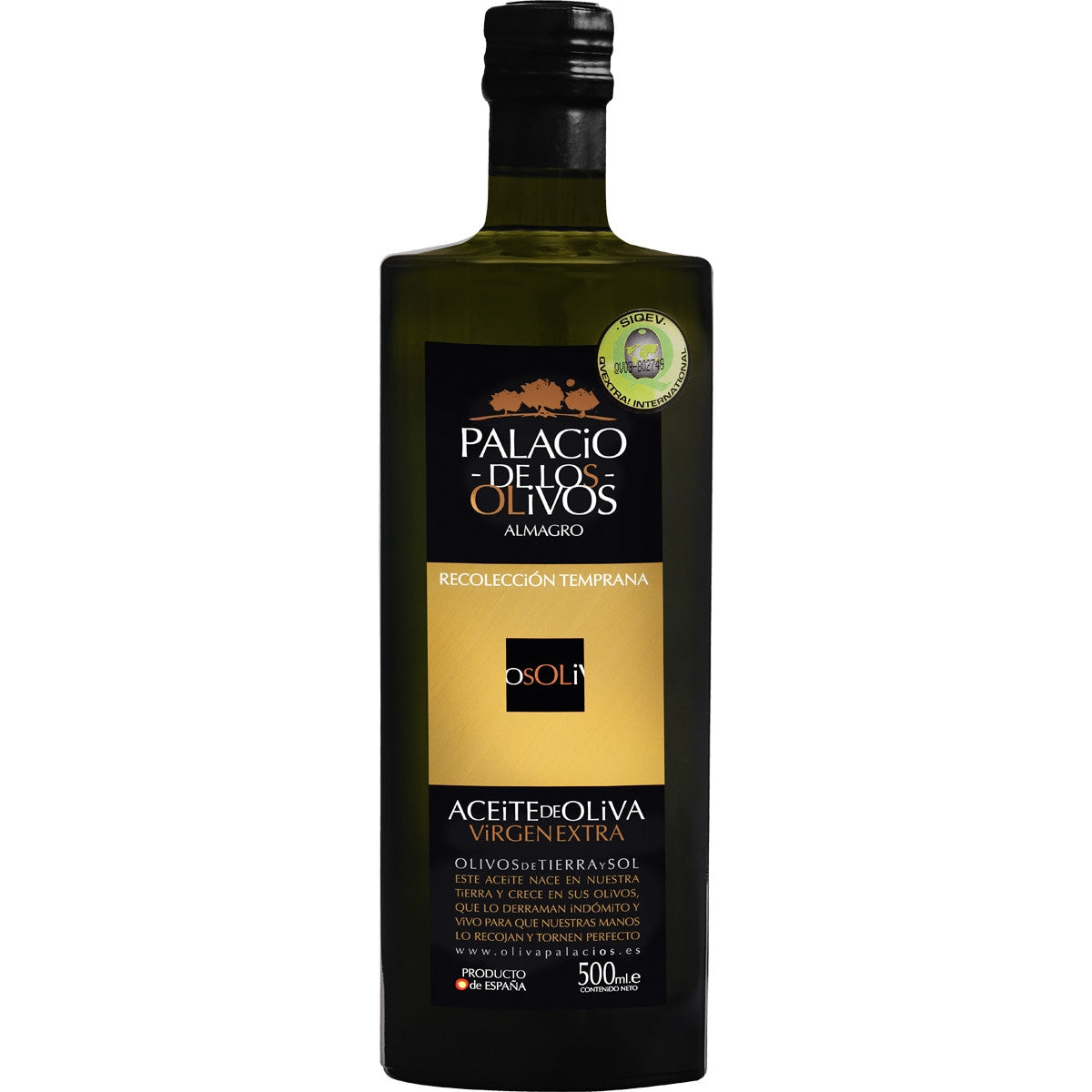 Extra virgin olive oil  Picual variety DOP Aceite Campo de Calatrava Palacio de los Olivos