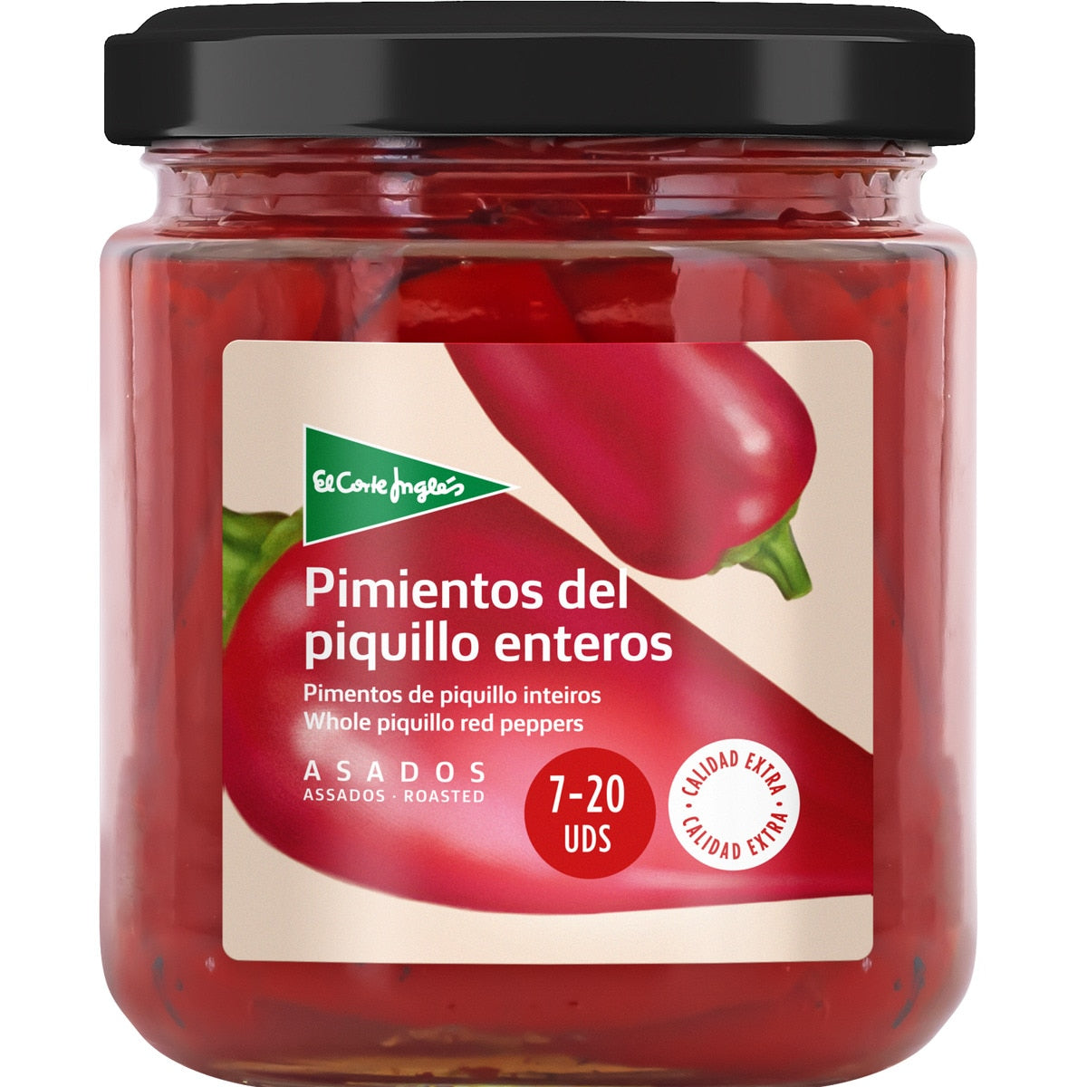 Extra quality roasted whole piquillo peppers EL CORTE INGLES